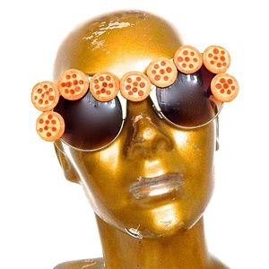 GASOLINE GLAMOUR PIZZA PARTY PEPPERONI PIE ACID COCO GLASSES 🍕🍕🍕